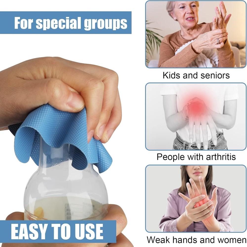 Multi-Purpose Rubber Jar Opener Pads - 4pcs Ideal for Arthritis & Weak Hands