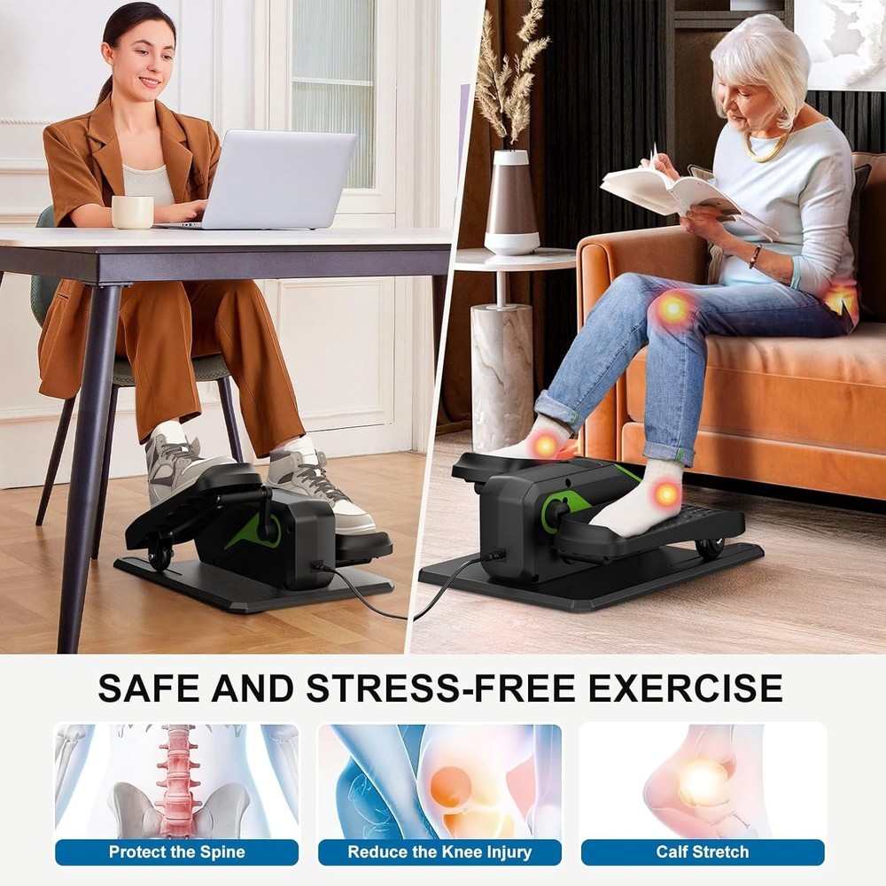 -018 Under Desk Elliptical 12 Speed 5 Modes Mini Motorized Leg Exerciser While