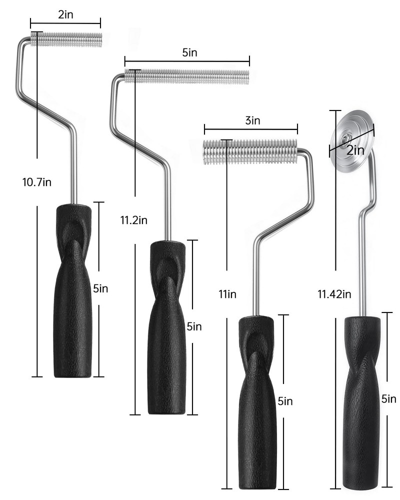 Fiberglass Roller Tools Kit, 4Pcs Bubble Paddle Tool Resin