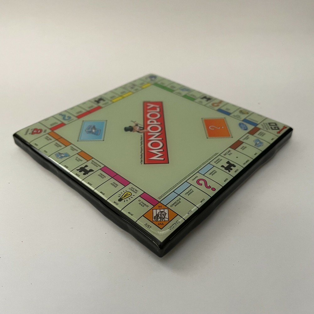 MONOPOLY BOARD Custom Ceramic Tile COASTER Barware Cork Games