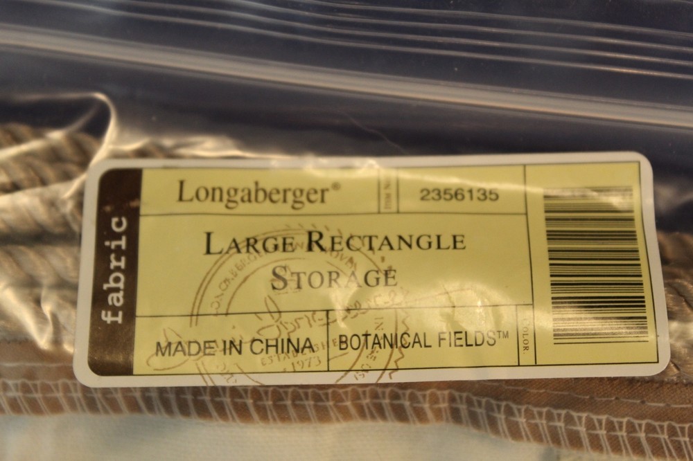 Longaberger Botanical Fields Sort & Store Large Rectangle Storage Basket Liner