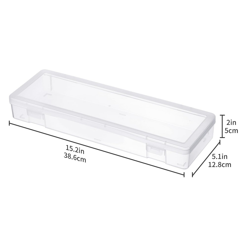 novelinks Stackable Plastic Clear Storage Box Large, 6 Pack Large -Clear