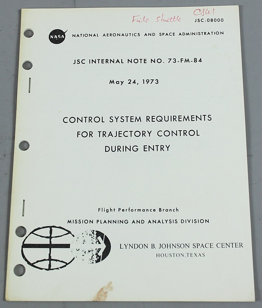 NASA JSC Internal Note 73-FM-84 Apollo Control System Entry Manual 1973