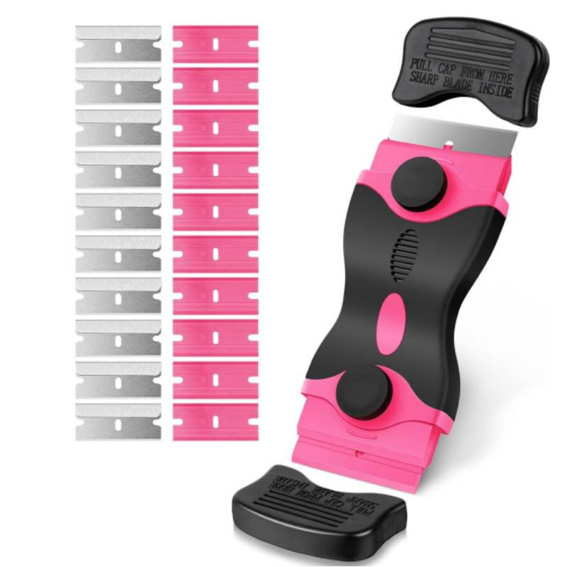 Razor Blade Scraper,Double Edged Razorblade Scraping Tool with 20Pcs Razor Blade