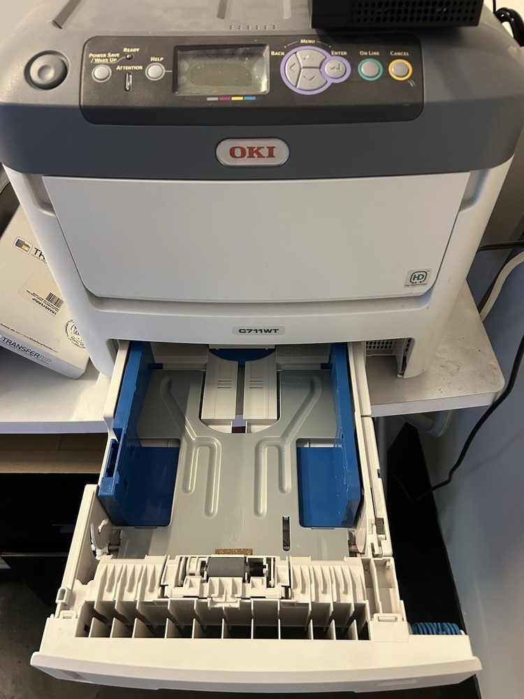 Oki C711WT White Toner Laser Printer W/ Transfer Rip Software