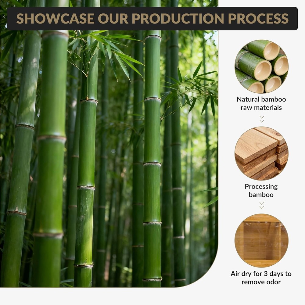 10" 6-Compartment Bamboo Holder & Diatomite Mat - Multi-Function Home Organizer