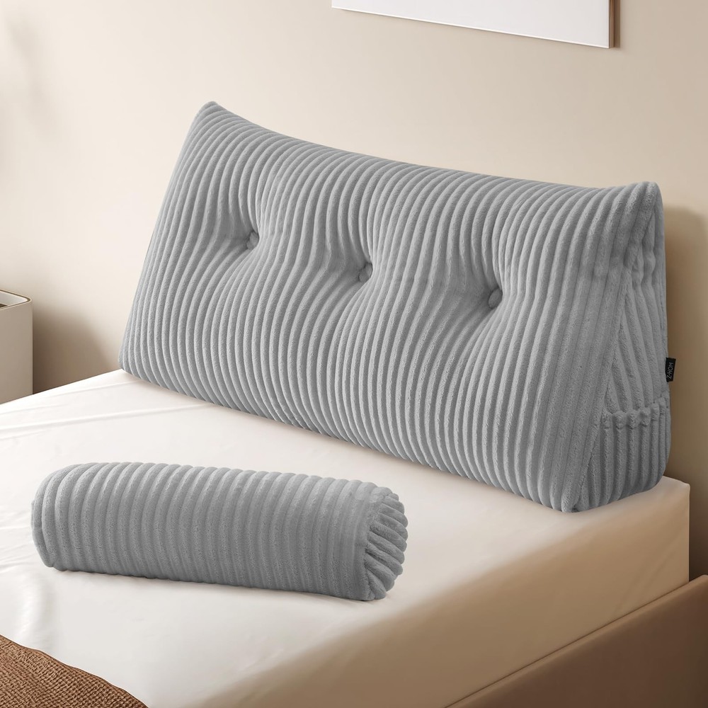Z-hom Large Wedge Pillow Headboard, Twin Triangular Headboard Pillow, Reading...