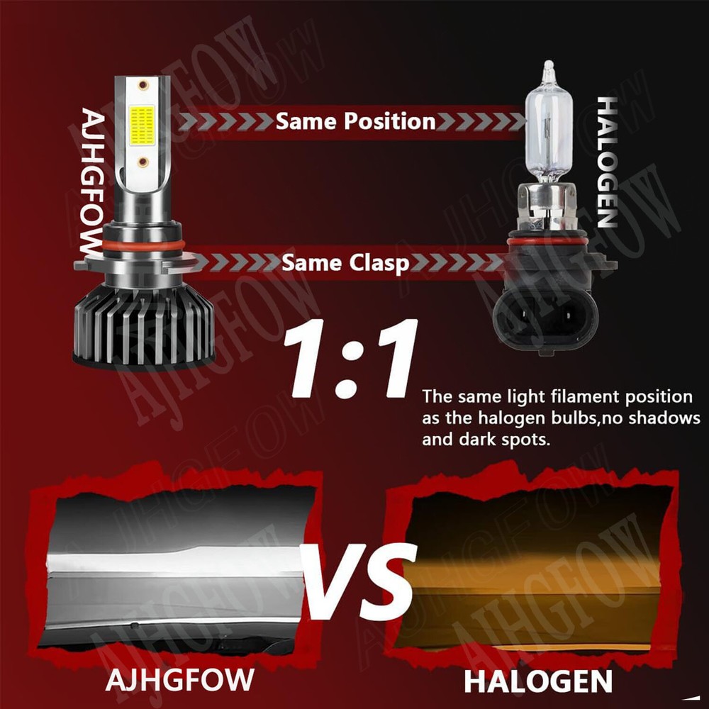 For Freightliner Cascadia 2008-2021 4x LED Headlight High Low Beam Bulbs Combo