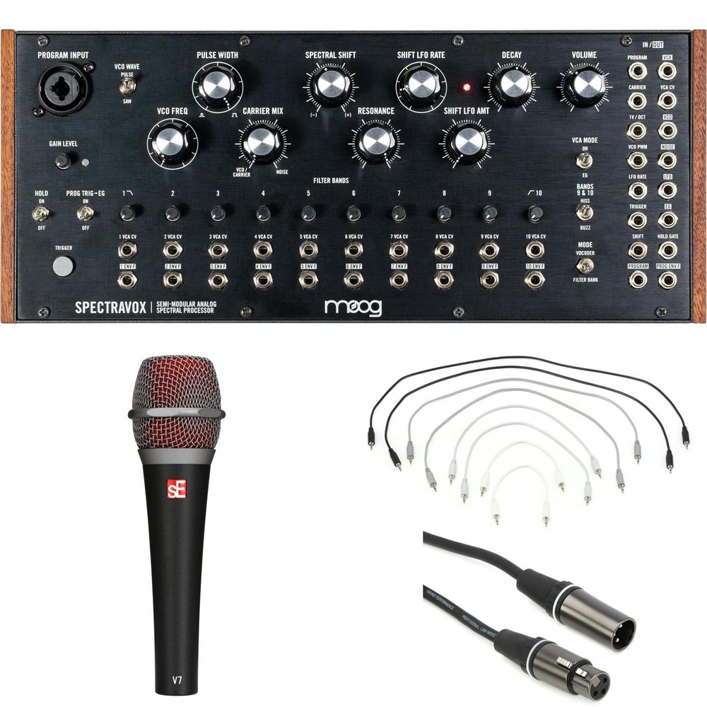 Moog Spectravox Semi-modular Analog Spectral Processor and sE Electronics V7