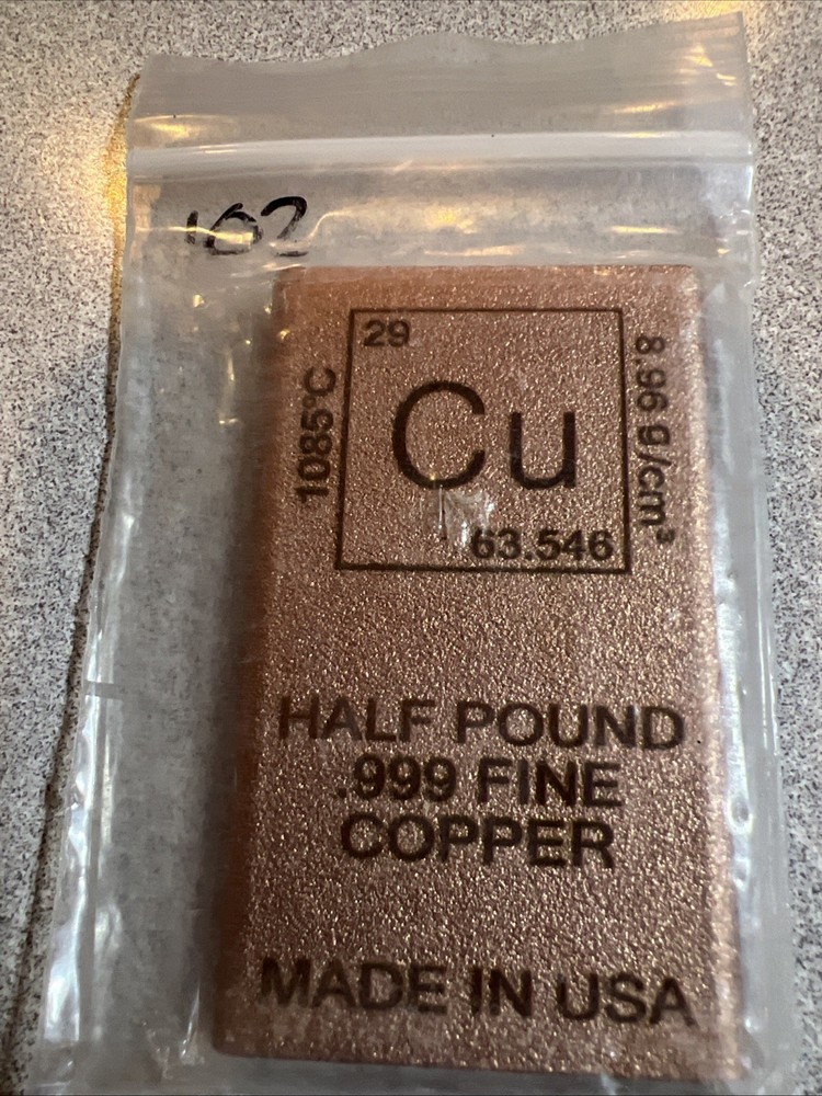 1/2 Pound lb Copper Bar Rectangle Ingot Element Design