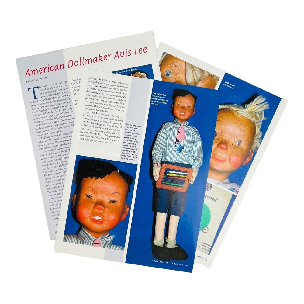 Avis Lee Dollmaker American Dolls History Article 4 Pages with Photos