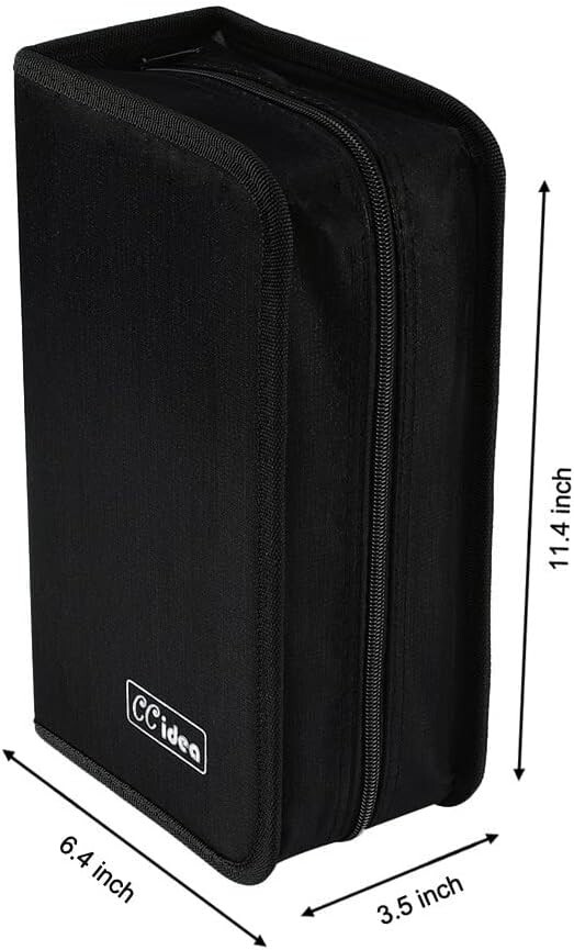CCidea CD Case DVD Case Storage Holder-128 Capacity, 2 Wallet Black