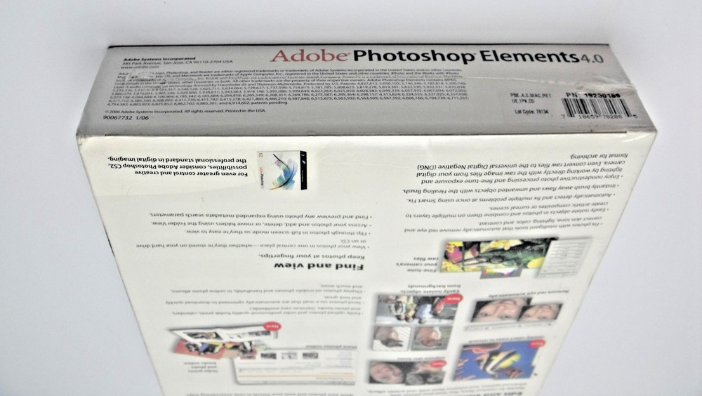 adobe photoshop elements 4.0 still in plastic - not opened
