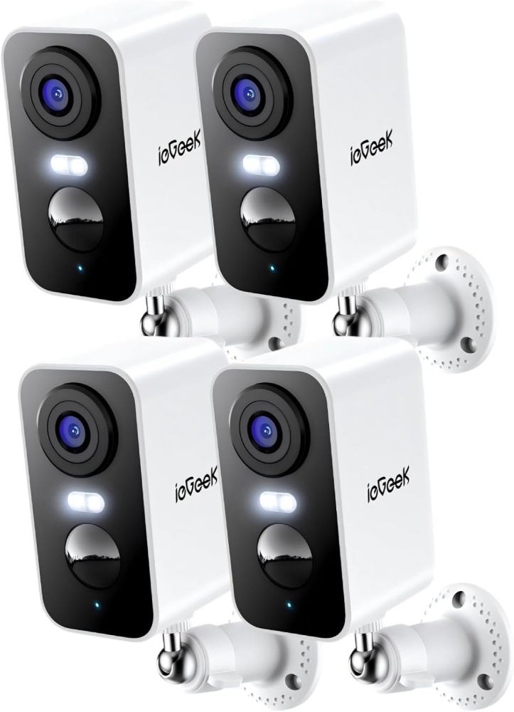 ieGeek 2K 3MP Security Camera 4 Camera Kit Wireless Spotlight/Siren Night Vision