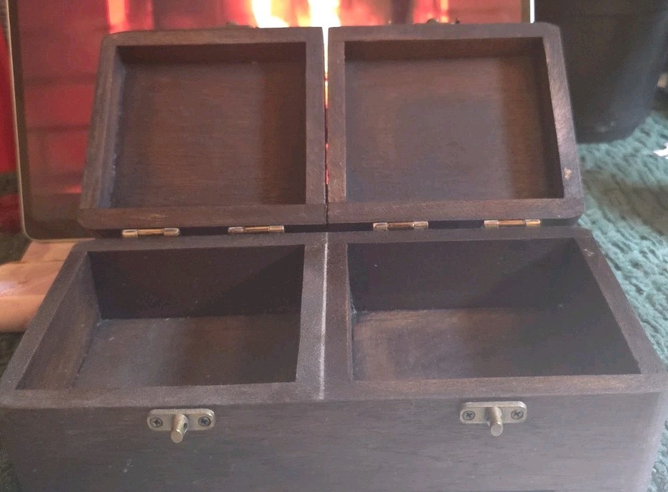 Hand painted Wooden Buddha Two Sided Keepsake Box
