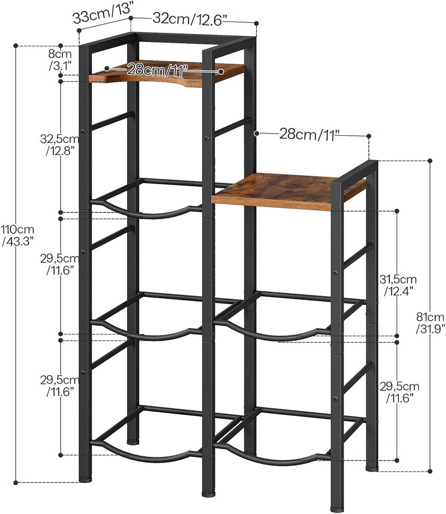 HOOBRO 5 Gallon Water Jug Holder 3 Tier Water Jug Rack with Wooden Top Shelves