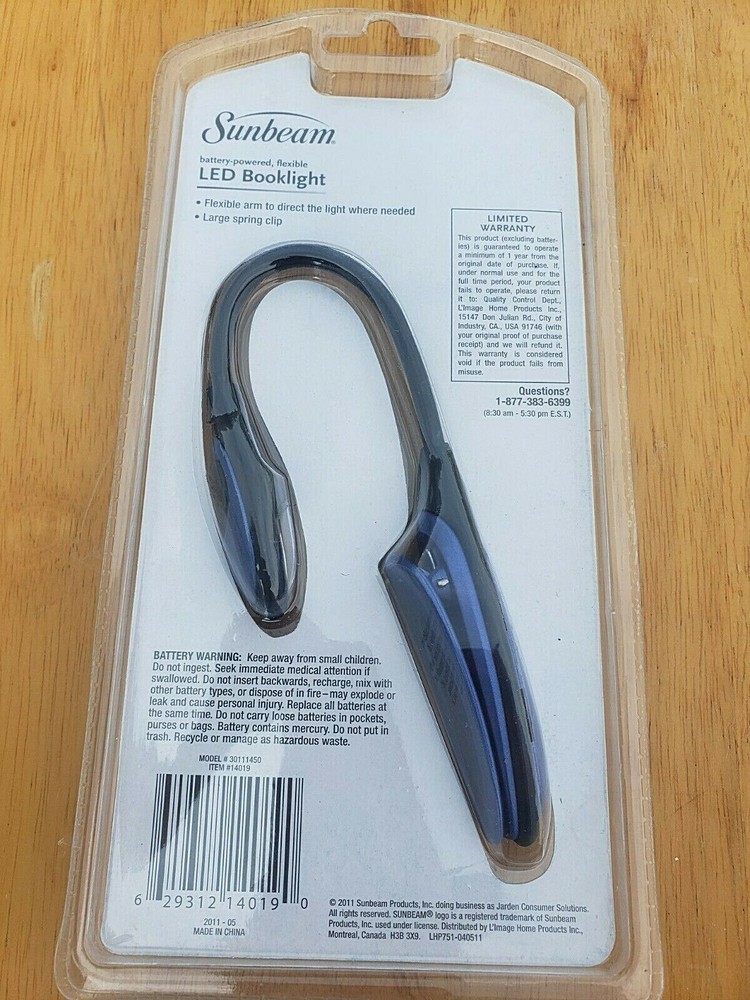 Sunbeam battery-powered, flexible LED Booklight NEW SEALED