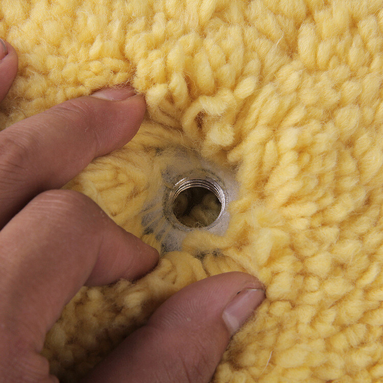 Wool 7 Inch HEAVY CUT Buffing Pad 2-Sided Compound Cutting Hook and Loop Back