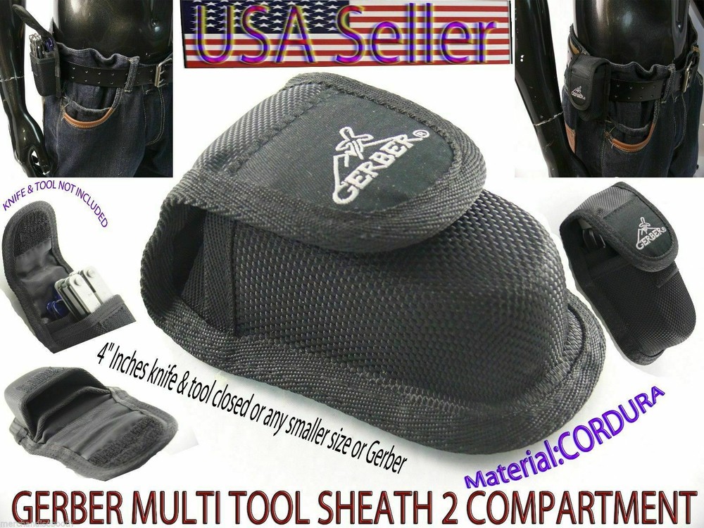 GERBER 2 POCKETS GERBER KNIFE & MULTI TOOL POUCH  SHEATH