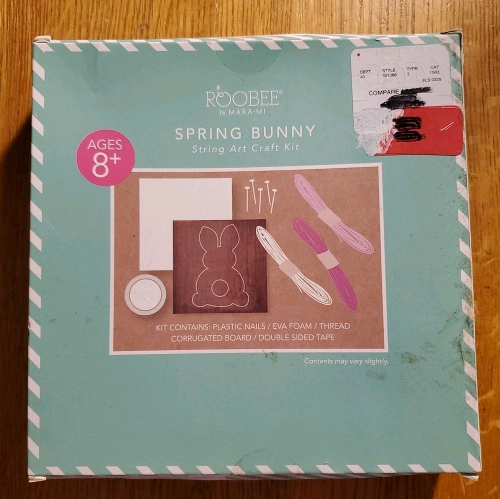 Roobee By Mara-mi Spring Pink Easter Bunny Rabbit 🐰 🐇 String Art Craft Kit