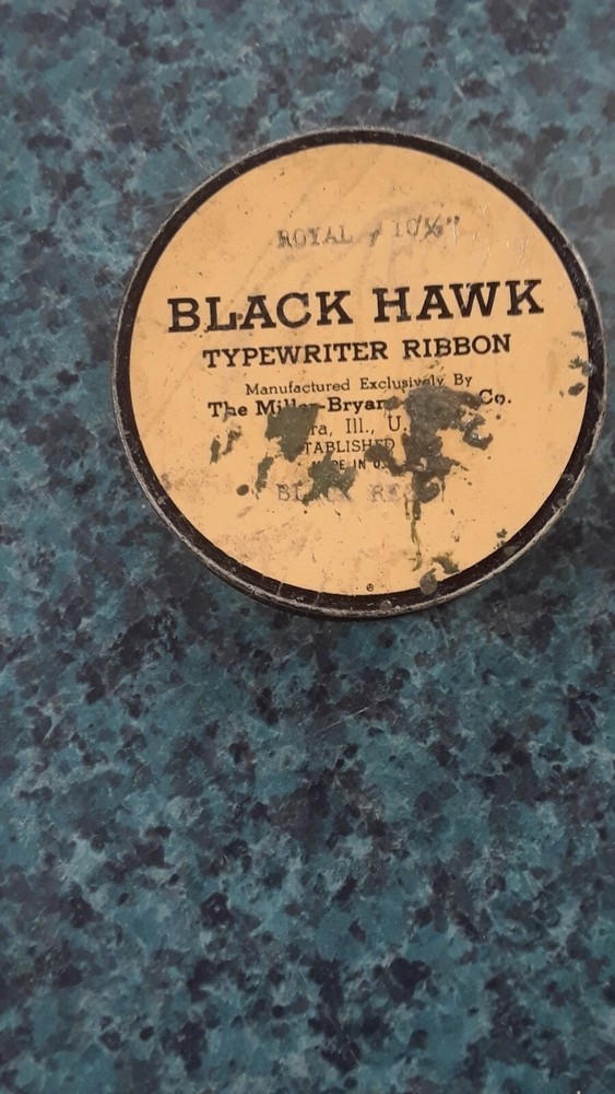 VTG BLACK HAWK TYPEWRITER RIBBON TIN