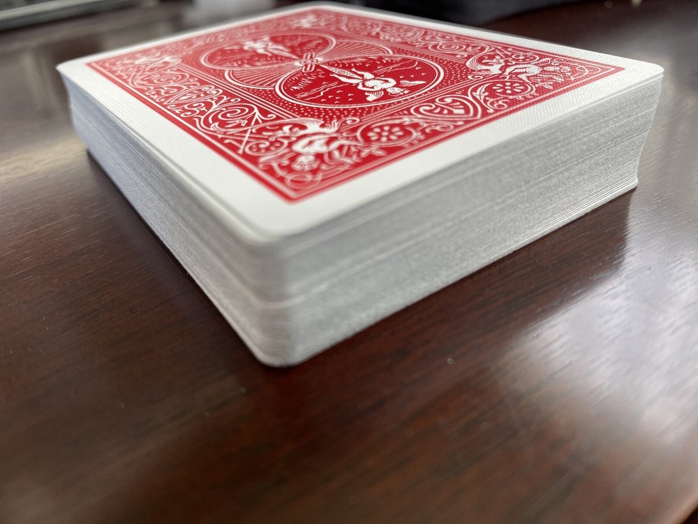 Corner Short Deck, Single Cut - Magic Card Trick - Bicycle Red - Index