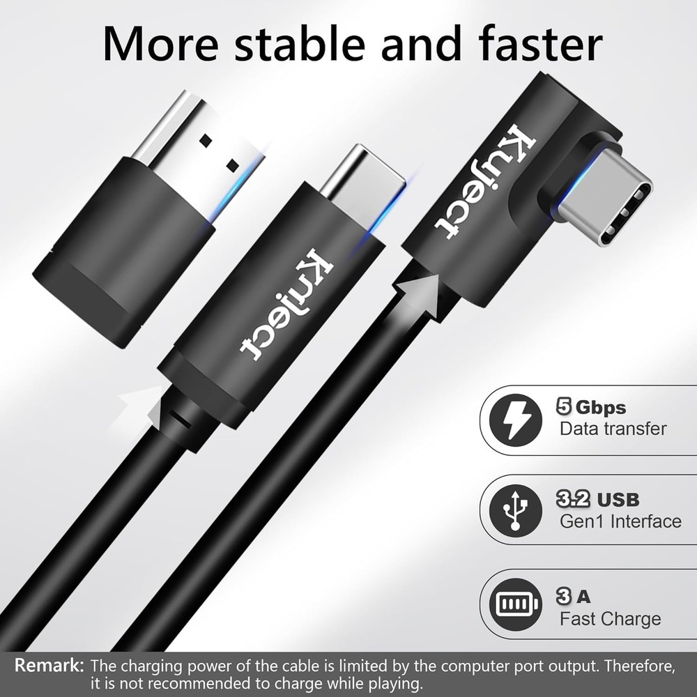 20FT USB Type C Link Cable for Quest & Pico VR - Low Latency Performance
