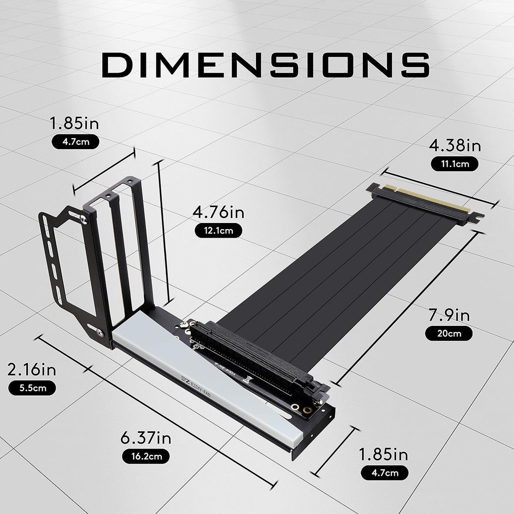 Vertical Gpu Bracket With Rgb Lighting Pcie Riser Compatible With Atx Cases