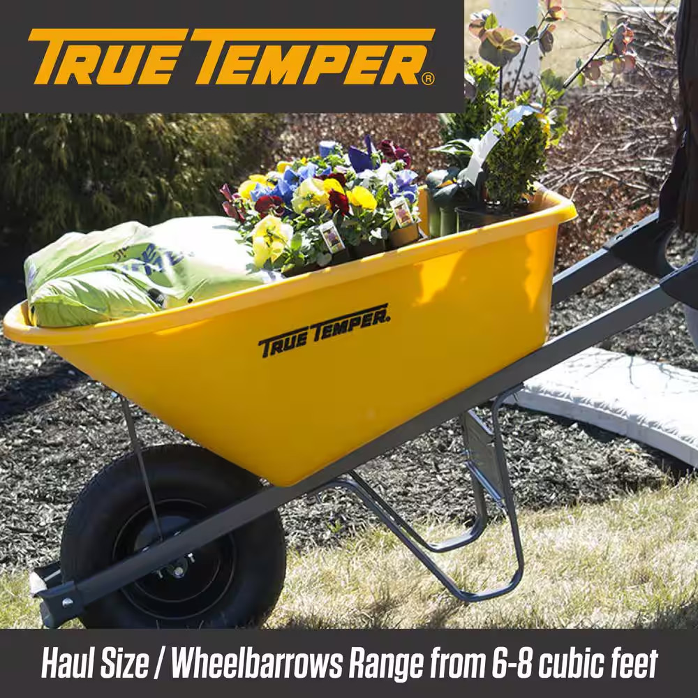 6 Cu. Ft. Poly Wheelbarrow with Total Control Handles