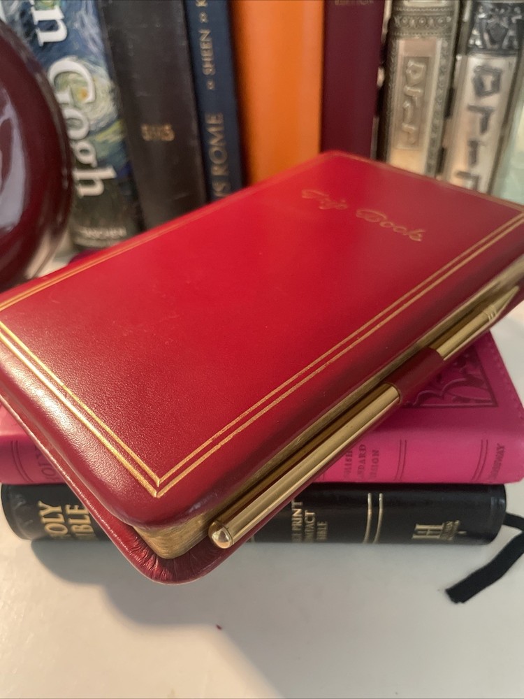 Top Grade Red Cowhide Journal With Pencil & Hold Guild