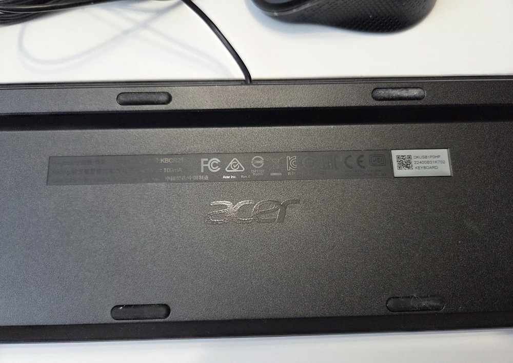 Acer USB Wired Low Profile Keyboard and Mouse ~ KBCR21 -