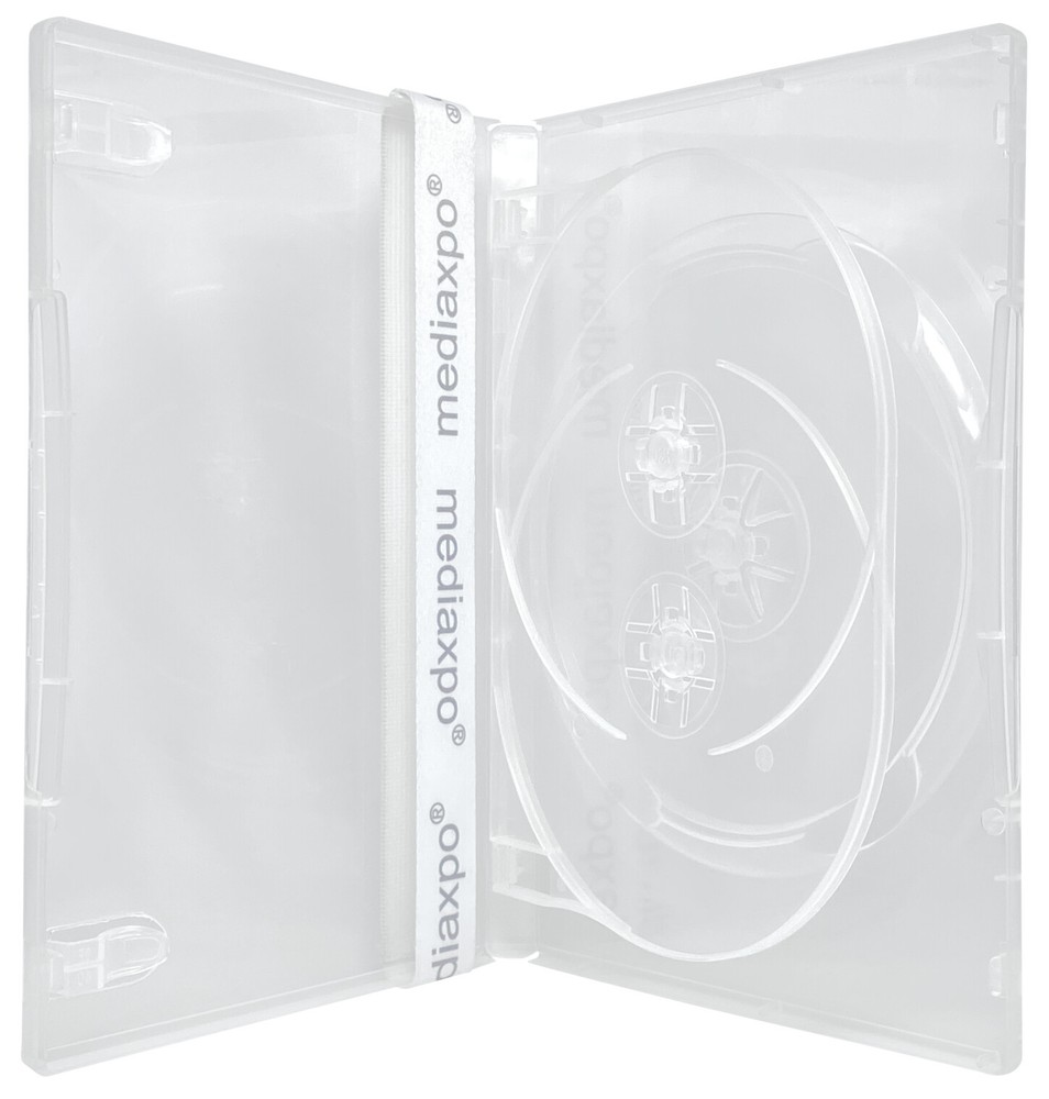 100 STANDARD Clear Triple 3 Disc DVD Cases & 100 Matte Inserts