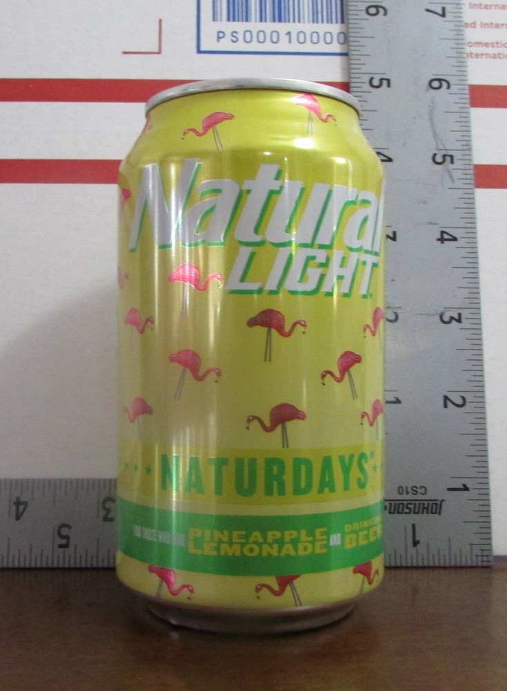 NATURAL LIGHT NATURDAYS empty 12oz beer can PINEAPPLE LEMONADE