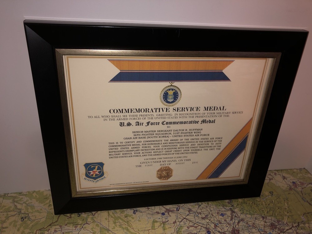 U.S. AIR FORCE COMMEMORATIVE MEDAL CERTIFICATE ~ Type 1