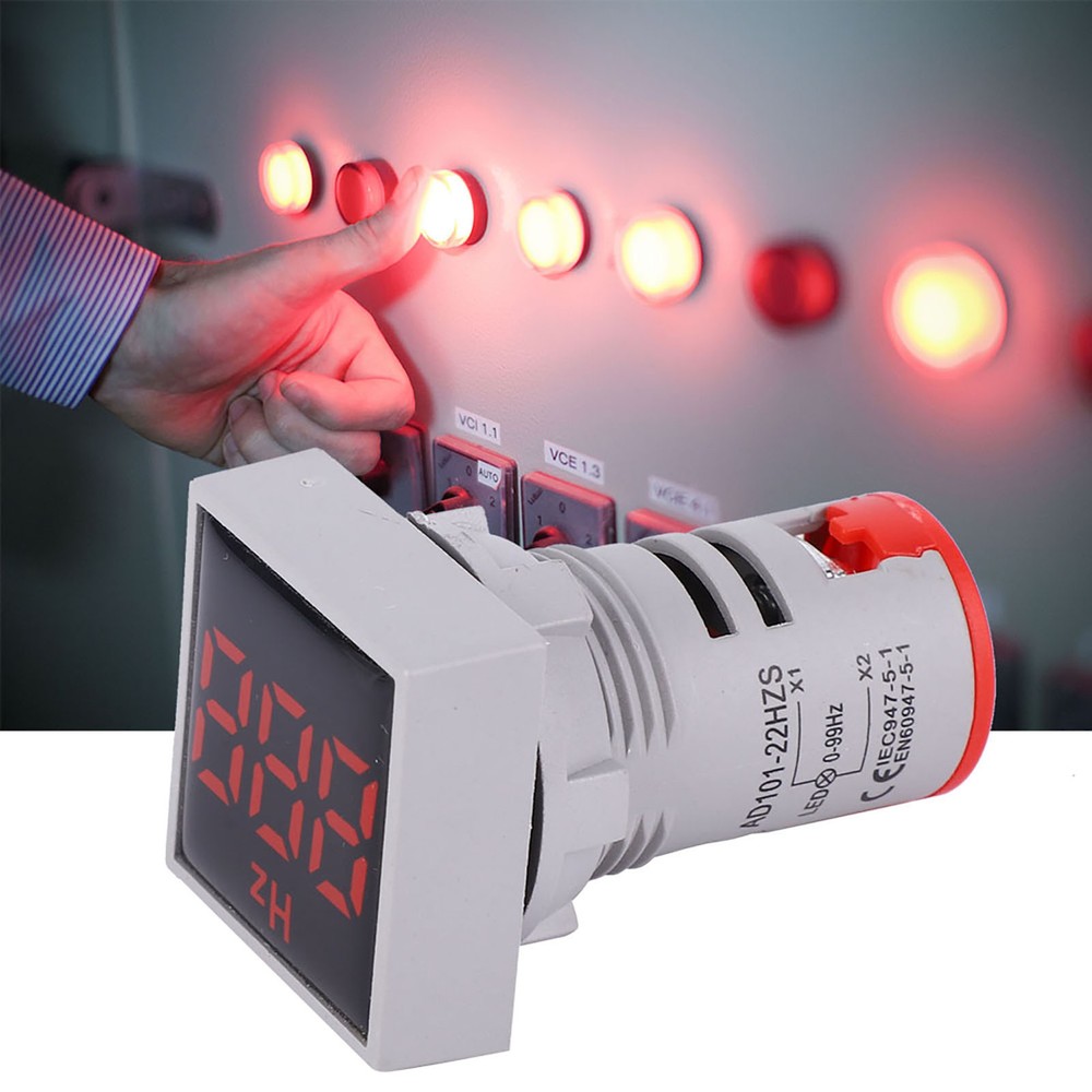 Square Digital Display LED Indication Light AC100~380V 20~75Hz Frequency