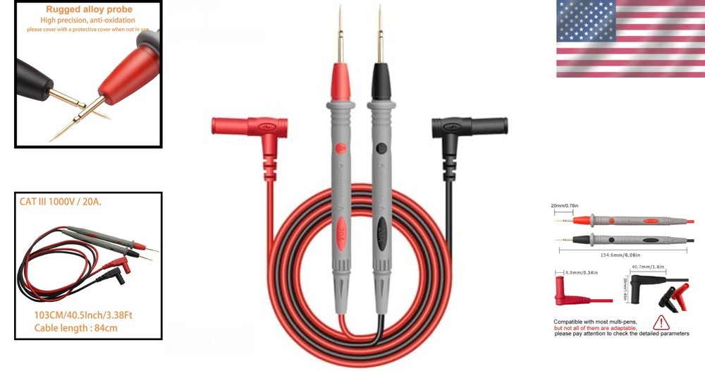 Precision Gold-Plated Leads for Voltage, Current, and Resistance Testing
