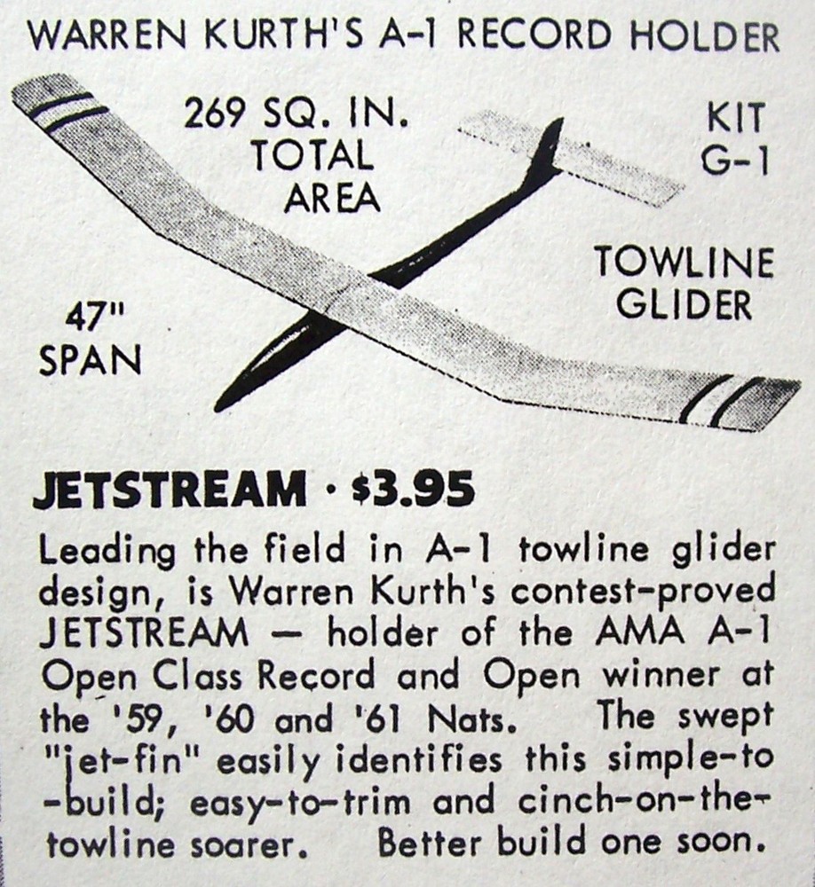 Ambroid JETSTREAM PLAN + Construction Article to Build 47" Tow-Line Glider Model