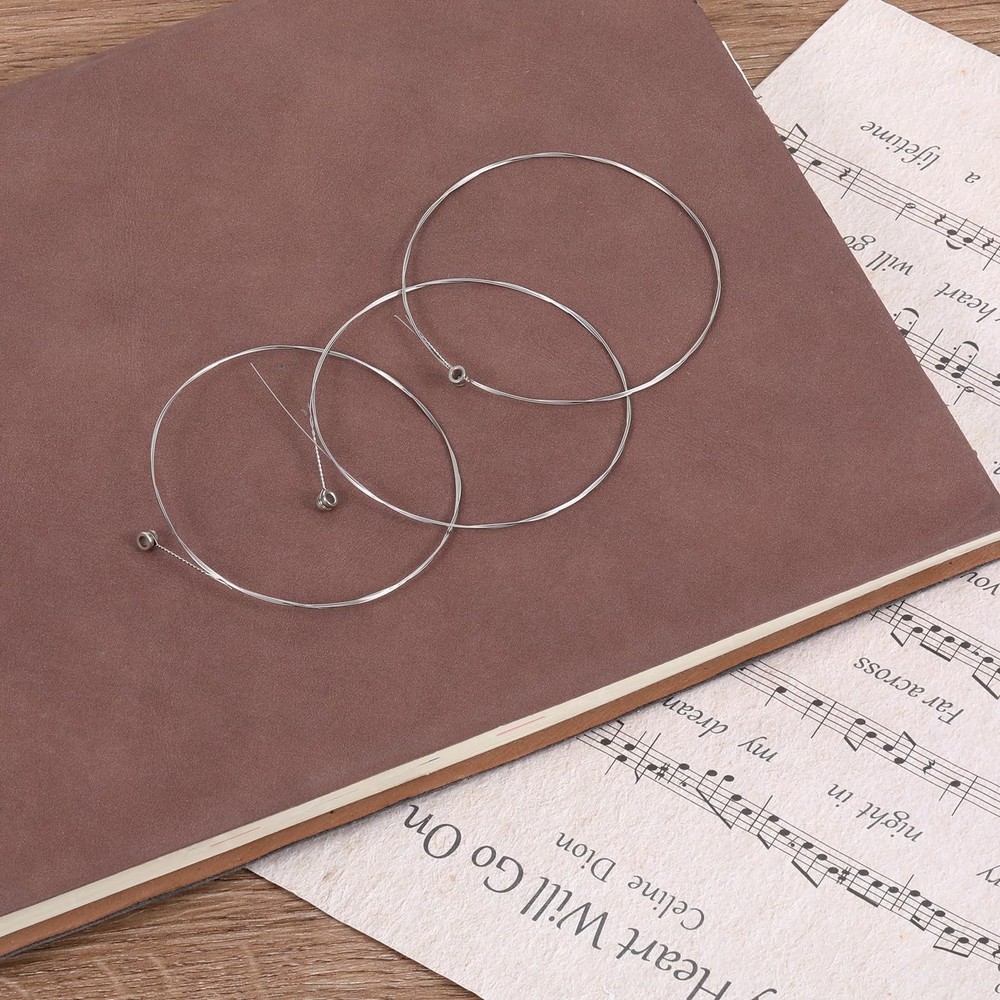 5 Pack High E String Acoustic Guitar, Guitar Strings Bright Silver