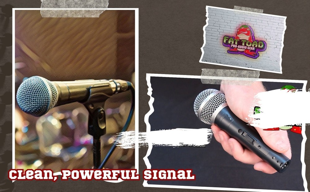 Studio Recording Microphones with Clips (5 Pack) by FAT TOAD | Vocal Handheld