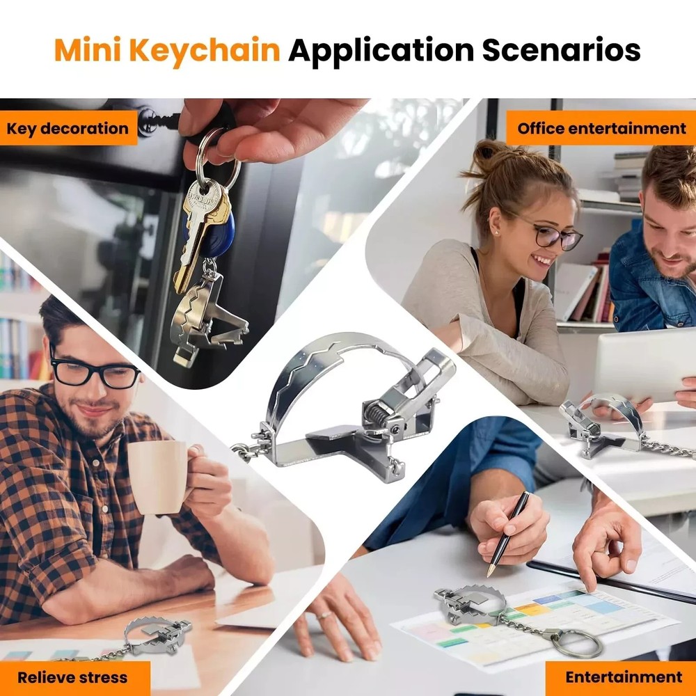 Mini Bear Trap Keychain