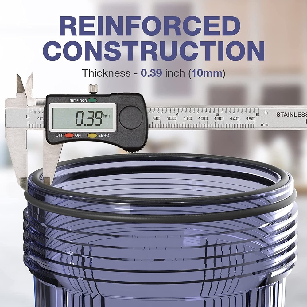 SimPure 10" x 4.5" Clear Whole House Water Filter Housing Filtration System Home