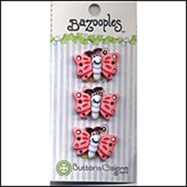 BAZOOPLES  *  FLUTTERBUGS BY BUTTONS GALORE 3 BUTTONS/FLATBACKS