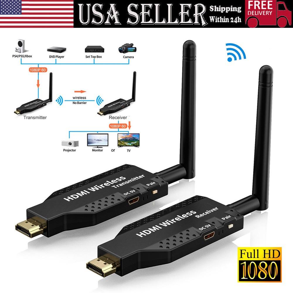 Wireless HDMI Extender Video Transmitter Receiver Screen Mirroring PC-To-TV 100m