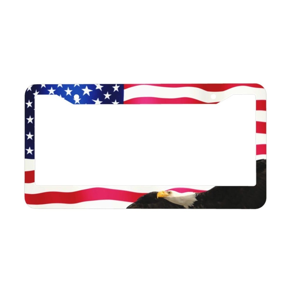 American Flag License Plate Frame 12.3 x 6.3, Eagle Frames