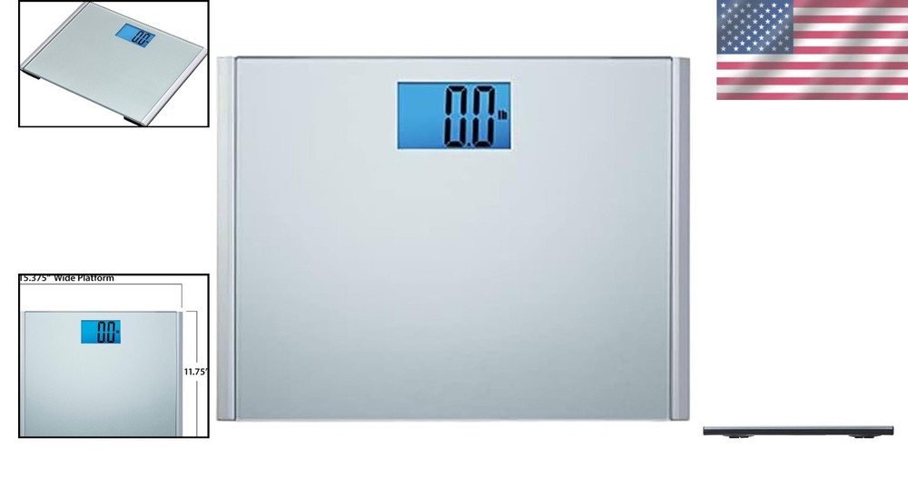 Digital Bathroom Scale 440 lbs Capacity Large Platform Easy Read Slim
