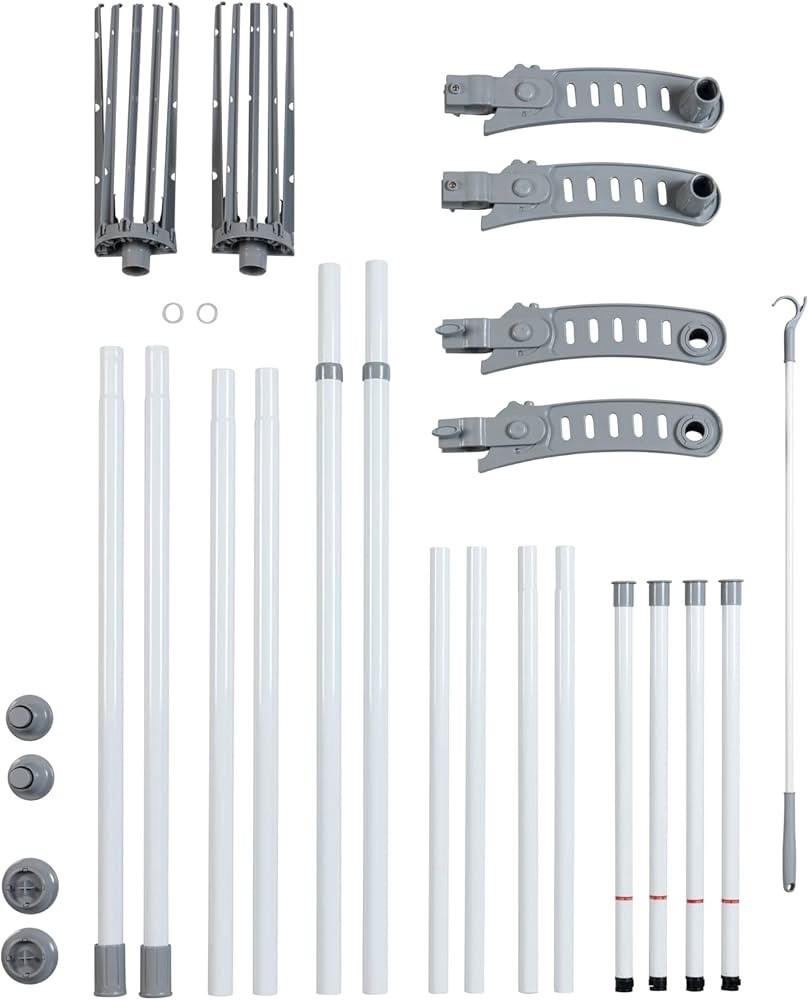 WENKO "Hercules Flex Telescopic Adjustable Clothin Rack System w/2 Hanging Rails