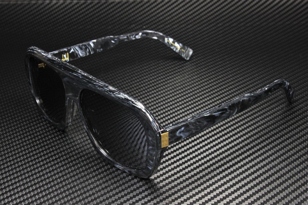 DUNHILL DU0022S 003 Rectangular Squared Black White Silver 59mm Men's Sunglasses