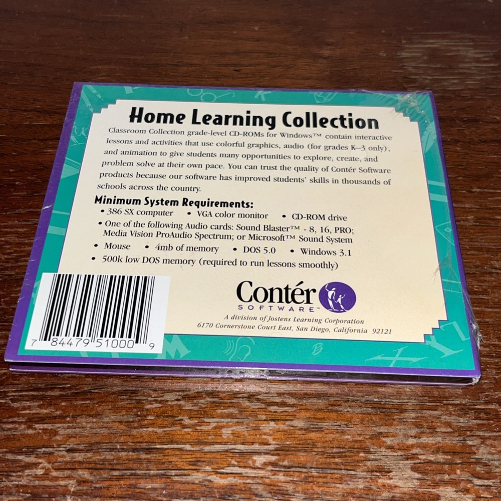 Home Learning Collection Math Reading K CD-ROM For Windows 3.1 - Conter Software