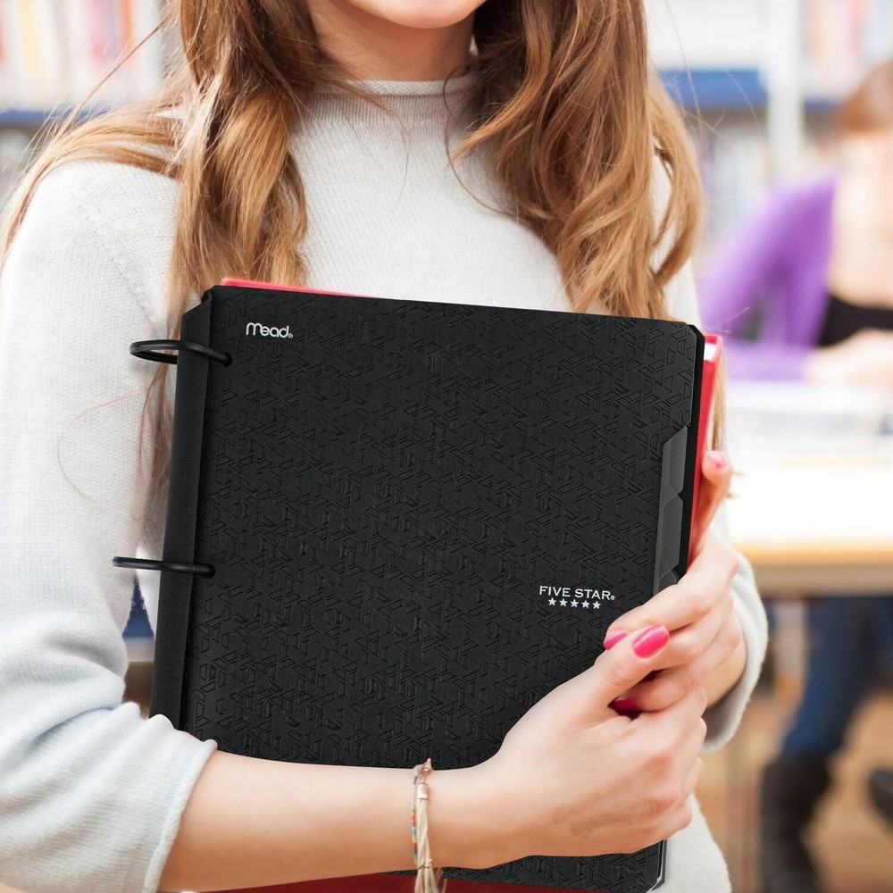 Five Star Flex Refillable Notebook + Study App, College 8 1/2" x 11", Black
