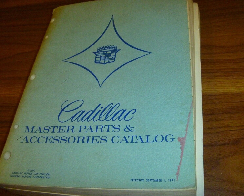 1971 Cadillac Deville Master Parts & Accessories Catalog Manual